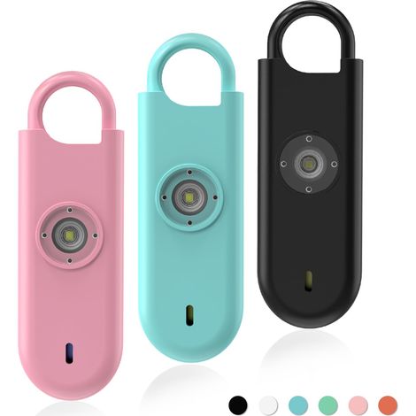 Persönlicher Anti-überfall-alarm, 3er-pack, 140 Db Schlüsselanhänger-alarm Mit Led-blitz Und Warnung Bei Niedrigem Batteriestand, Selbstverteidigungsset Für Frauen