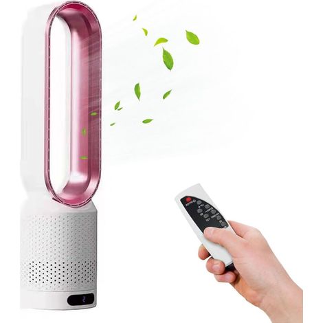 Ymyny 90° Oszillierender Turmventilator, Flügellos, Verstellbar, 50 X 14 Cm, Für Zuhause, Leicht Zu Reinigen (farbe: Pink)