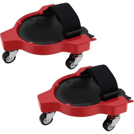 2er-pack Rollende Knieschoner Mit 3 Rollen Und Bequemem Gelkissen, 360° Drehbar, Mit Rollen Für Die Arbeit, Flexibel Verschiebbare Knieschoner Mit Verstellbaren Trägern (rot)