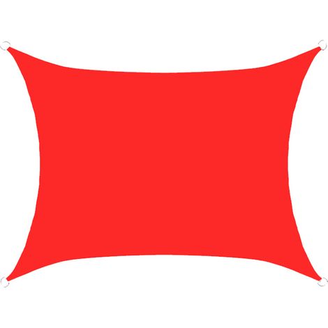 S-giant Wasserdichtes Rechteckiges Sonnensegel, 98 % Uv-wasserdicht, Außenhof, Terrasse, Garten, Parkplatz (rot, 3 X 4 M)