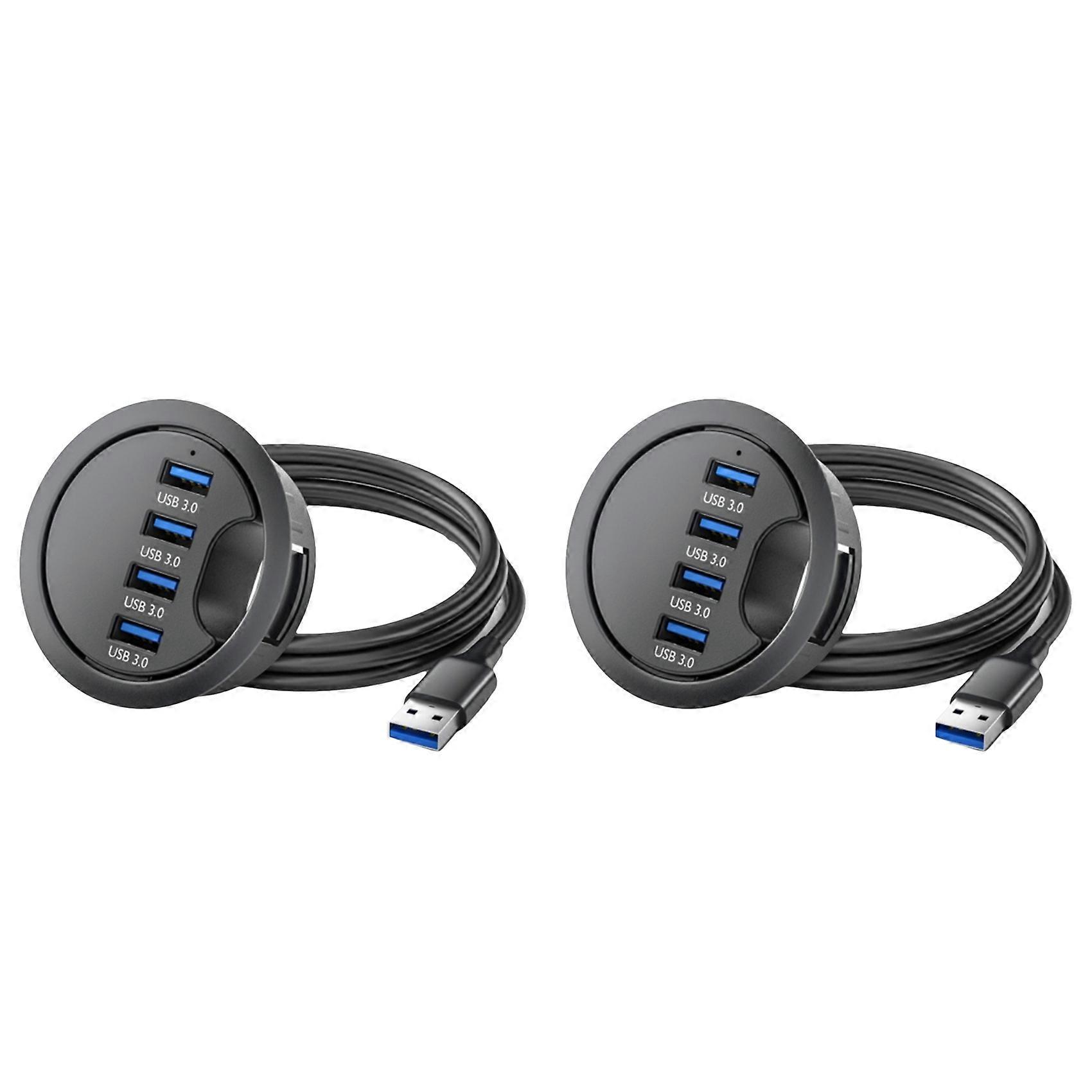 Hub Usb 2x Avec Lecteur De Cartes, Station D'Accueil Usb 3.0 À Quatre Ports Pour Ordinateur De Bureau, Répartiteur Et Hub De Bureau