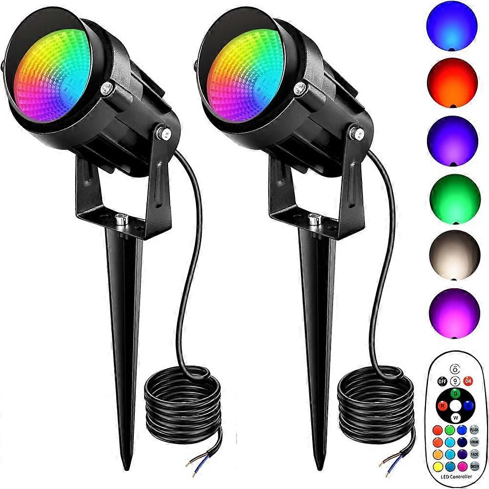 Projecteur Led Extérieur Rgbw Basse Tension 6w Étanche, À Changement De Couleur Et Télécommande, Idéal Pour Pelouse, Allée Ou Jardin. Idéal Pour Jardin, Allée Ou Terrasse.
