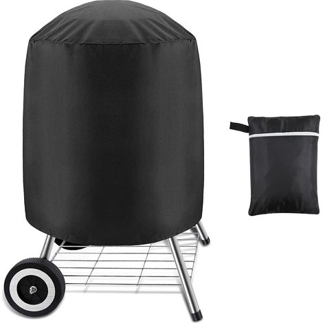 1er-set, Holzkohlegrill-abdeckung, Wasserdichte Abdeckung Für Außengrill, Runder Grill, Schwarz, (62 X 105 Cm)