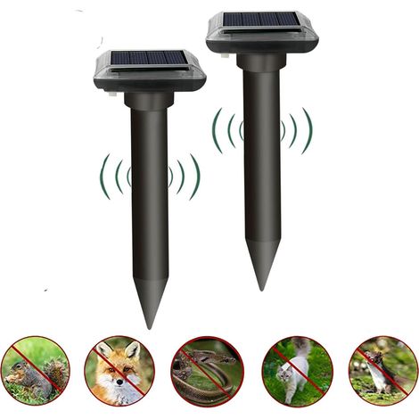2er-pack Solar-ultraschall-tiervertreiber, Rattenvertreiber, Outdoor-tiervertreiber