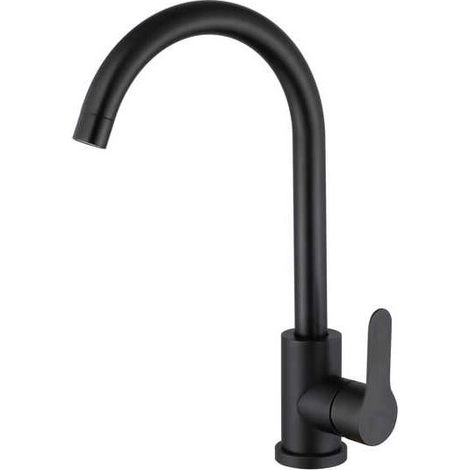 360° Drehbarer Hoher Waschtisch-wasserhahn, Einhebel-badezimmer-waschtisch-wasserhahn Mit Abnehmbarem Luftsprudler, Schwarz