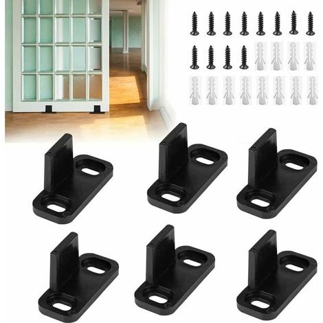 6 Stück Kunststoff-schiebetürführung, 452024 Mm, Schiebetürführung, Boden, Multifunktional, Robuste, Geräuscharme Bodenführung Mit Schrauben Für Schiebetüren, Heimbüro