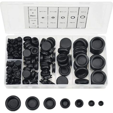 7 Größen Gummitüllen, Gummistopfen, Lochstopfen Mit Organizer-etui, Elektrischer Drahtring-dichtungssatz Für Auto-wasserrohrpumpe, 170 Stück