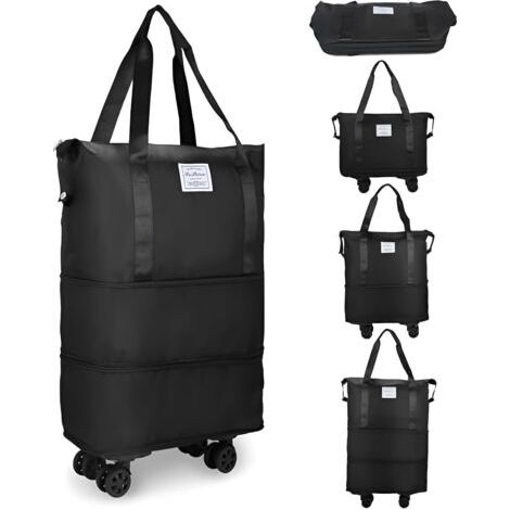 Aafgvc – 17 Cm Erweiterbare Transporttasche – Hochdichtes Oxford-gewebe – 4 Um 360° Drehbare Räder – Trocken- Und Nasstrenntasche