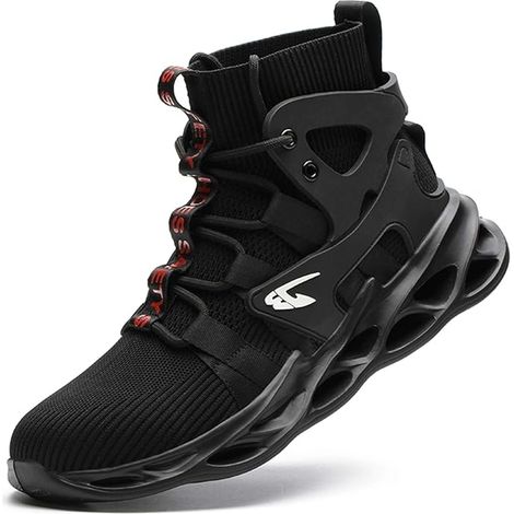 Aafgvc – S3 High-top-leichtsicherheitsschuhe Für Damen Und Herren – Stahlkappe – Kevlar-zwischensohle – Größe 42 Eu – Schwarz 42 Eu