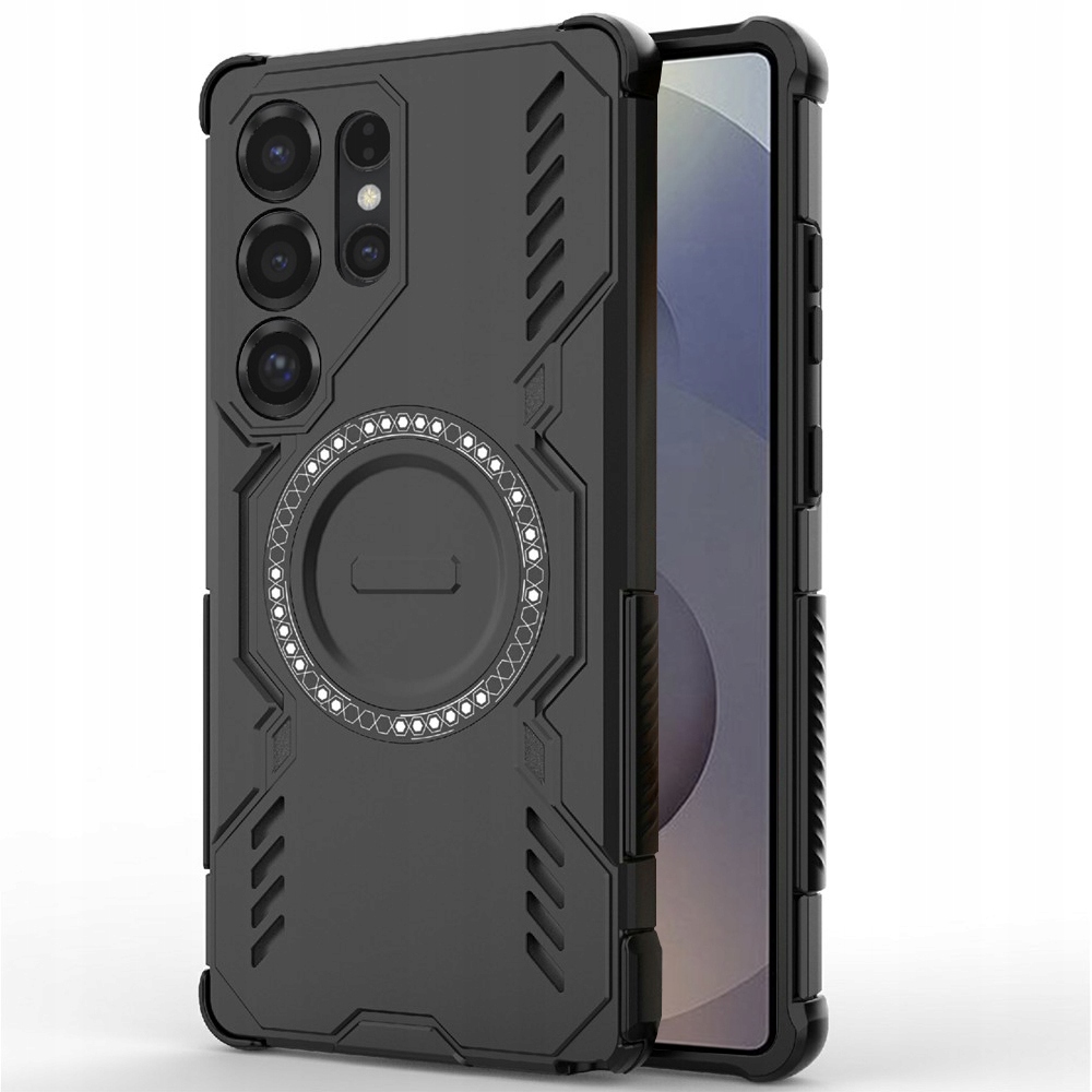 Galaxy S25 Ultra Hülle Für Magsage, Armormag Hülle, Schwarze Rückseite