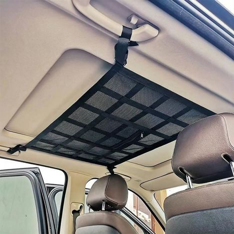 Auto-decken-aufbewahrungsnetz, 70 X 50 Cm, Doppellagiges Aufbewahrungsnetz Für Lkw, Suv Und Van, Camping, Reisen, Van