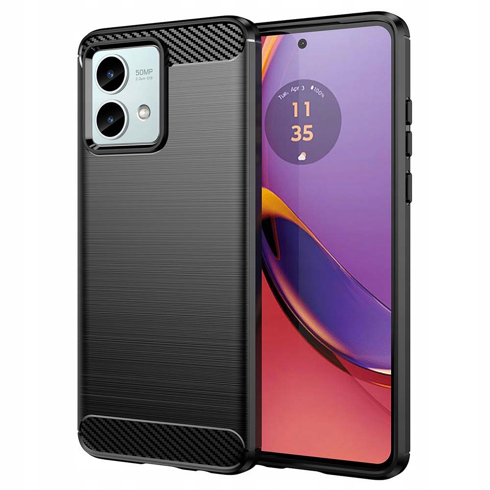 Schutzhülle Für Motorola Moto G84, Robust, Silikonrückseite, Carbon-silikon
