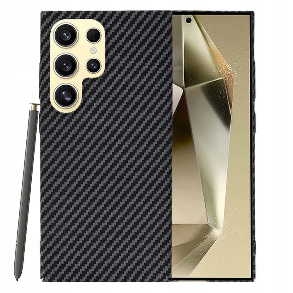 Galaxy S24 Ultra Hülle, Carbonite Fibershell Rückseite, Carbon, Schwarz