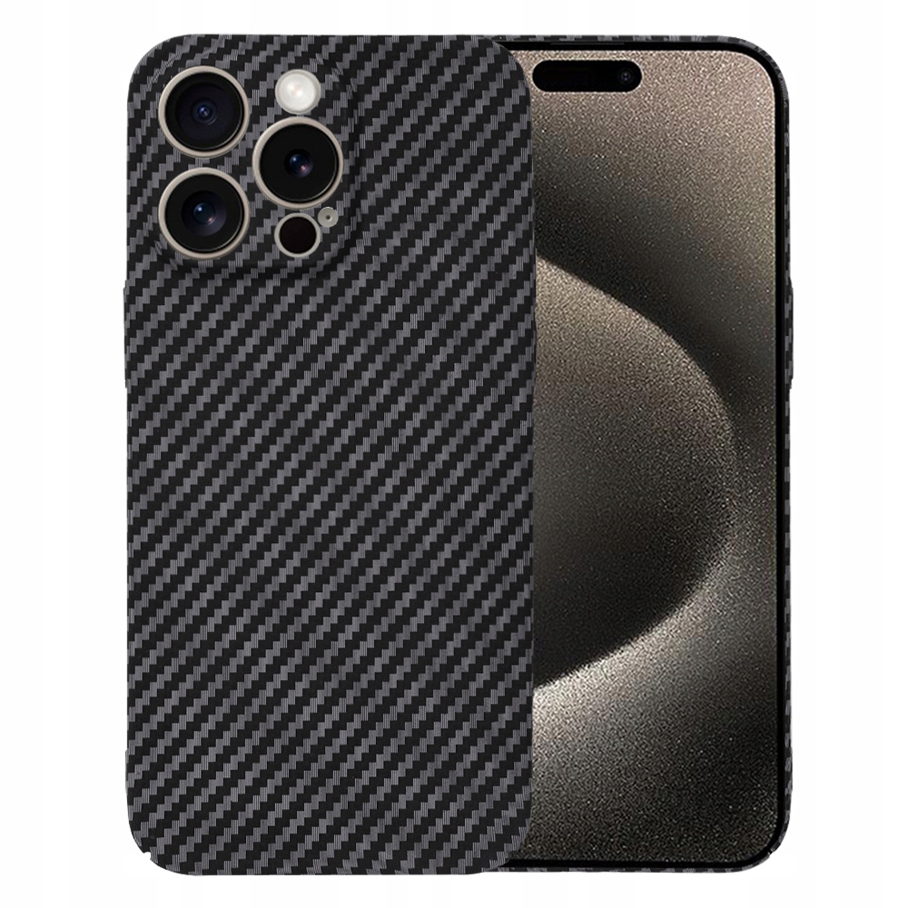 Iphone 15 Pro Max Hülle, Carbonite Fibershell Rückseite, Carbon, Schwarz