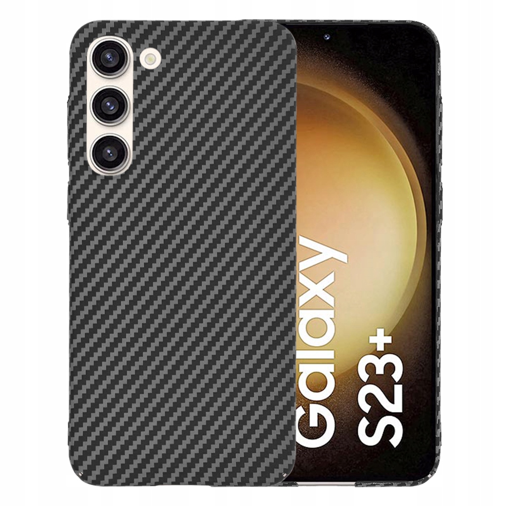 Galaxy S23 Plus Hülle, Carbonite Fibershell Rückseite, Carbon, Schwarz