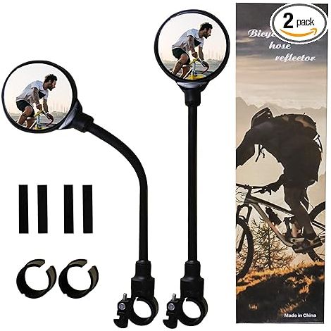 Fahrrad-rückspiegel, Fahrrad-rückspiegel, Lenker, Konvexer Spiegel, Verstellbar, Drehbar, Kratzfest Und Stoßfest, Universell Geeignet Für Mountainbikes Und Motorräder (2 Stück)