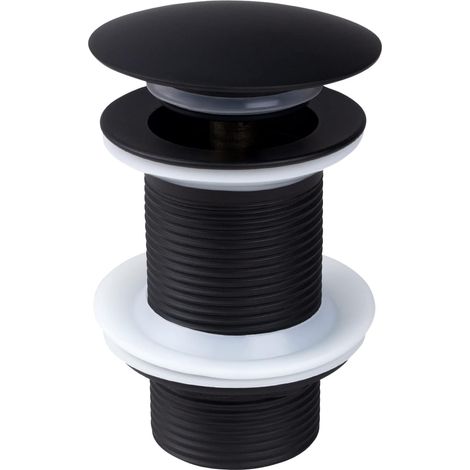 Kcvv – Schwarzer Waschbeckenabfluss Ohne Überlauf – Korrosionsbeständiges Messing – Pop-up-mechanismus Für Standard-waschbecken – Schnelle, Werkzeuglose Installation