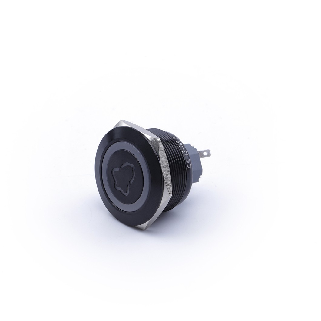 Klingelknopf 30x35mm Weiße Led Monostabil Schwarz Vandalensicher 250v 5a