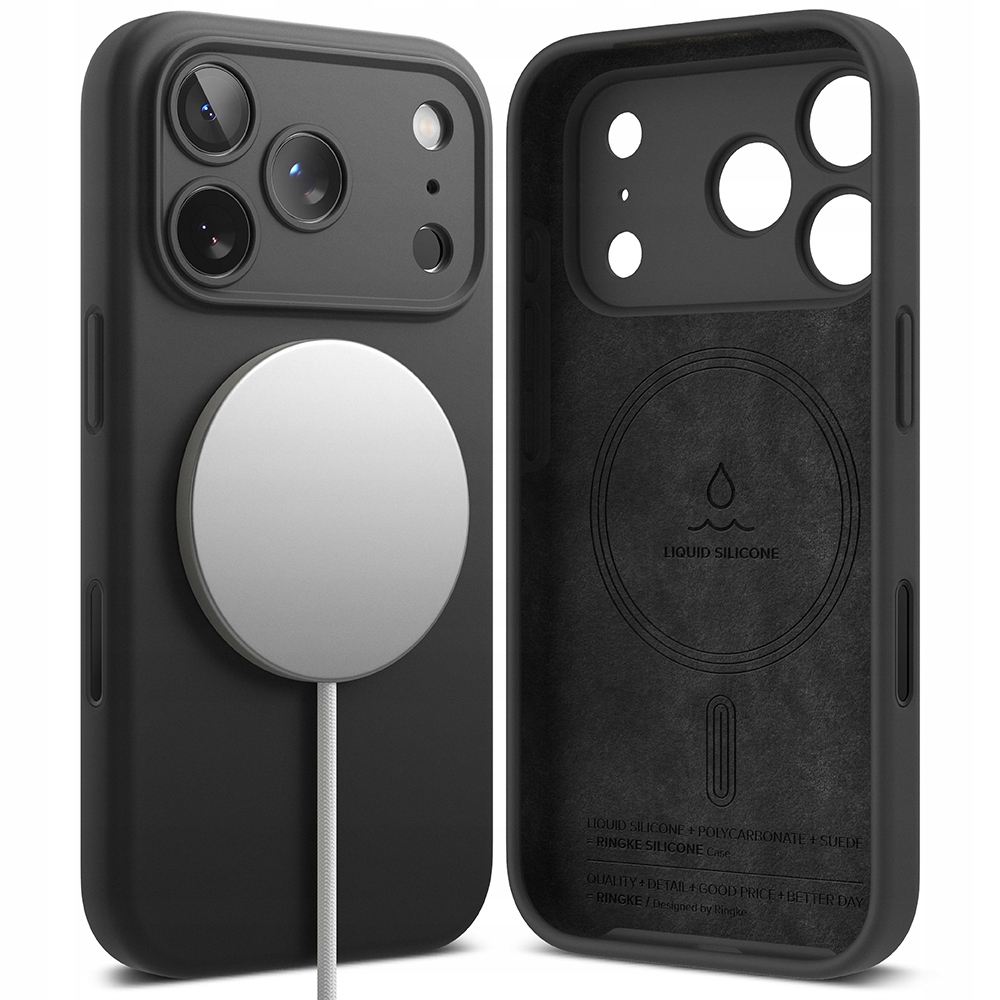 Ringke Hülle Für Apple Iphone 17 Pro Max, Silikon, Magnetisches Magsafe-gehäuse – Schwarz