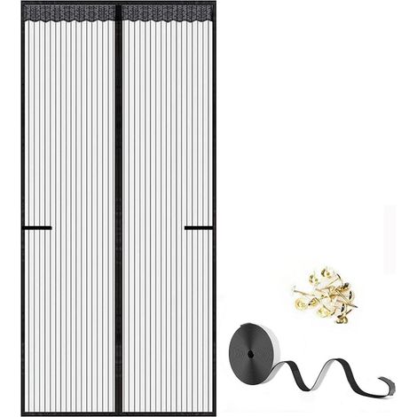 Magnetisches Moskitonetz Für Balkontür, 80 X 210 Cm, Schwarz
