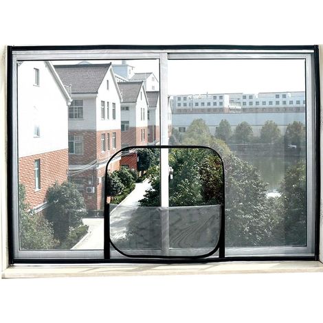 Maßgeschneidertes Zuschneidbares Fenstergitter-ersatzset Mit Reißverschlussöffnung, 160 X 160 Cm (63 X 63 Zoll), Wiederverwendbar, Leicht Zu Öffnen, Verhindert