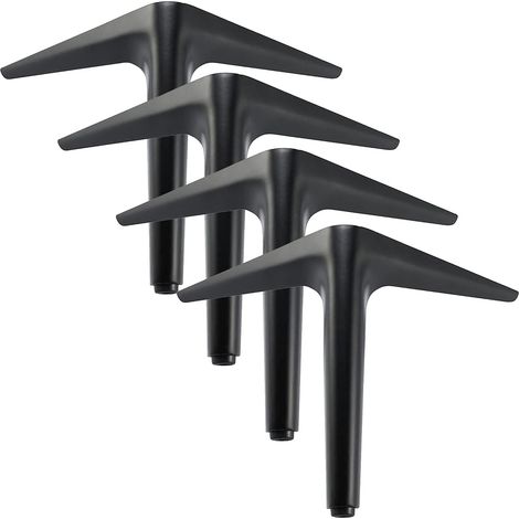 Möbelbeine, Set Mit 4 Schwarzen Dreieckigen Möbelfüßen, Verzinkter Polierprozess, Für Schrank, Sofa, Couchtisch, Tv-schrank Und Andere Möbel (15 Cm)