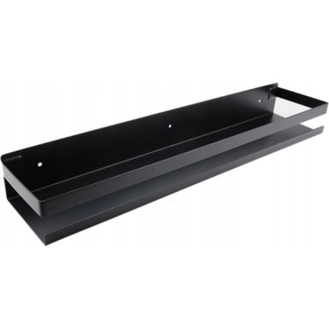 Perforiertes Wandmontiertes Gewürzregal Aus Edelstahl, Gewürzhalter Für Die Küche, Gewürzregal Zur Aufbewahrung, Schwarz, 50 Cm