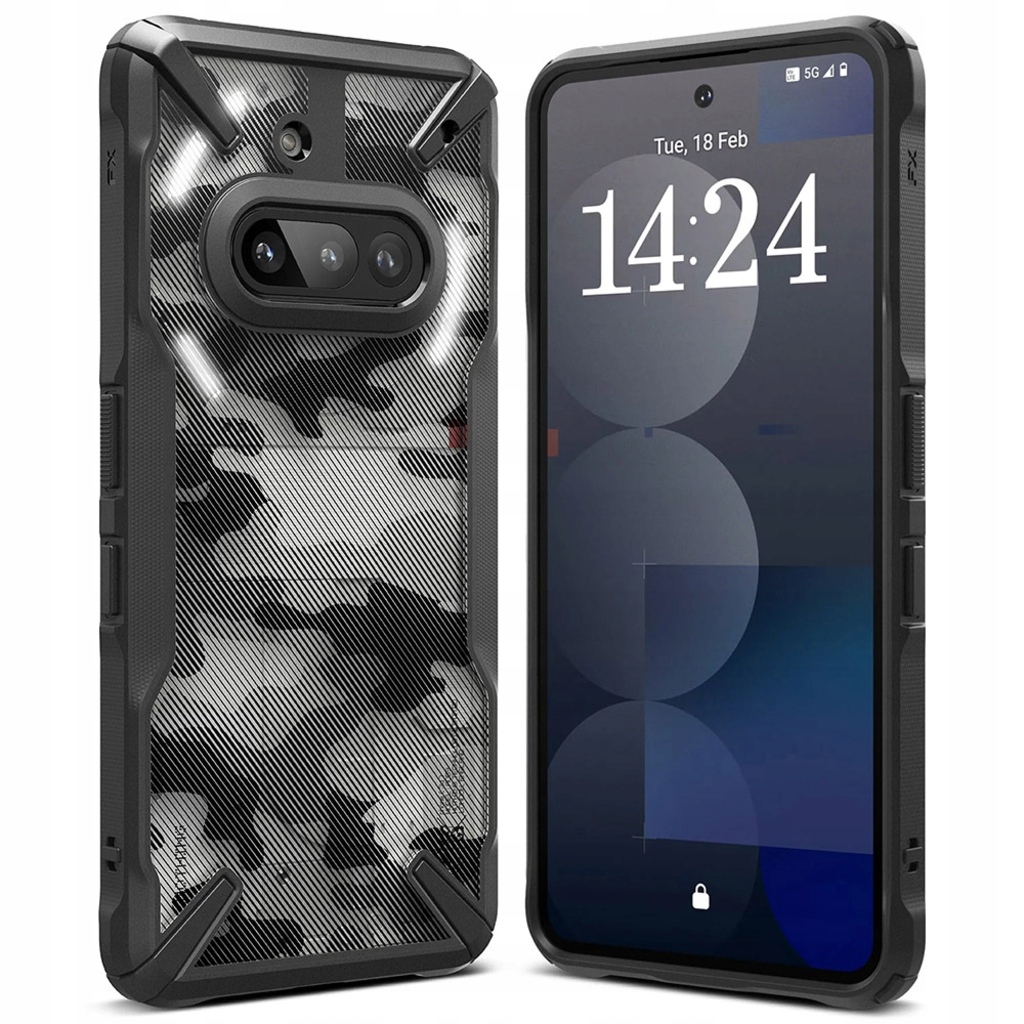 Ringke Hülle Für Nothing Phone (3a), Fusion X Design, Cameo, Schwarz-camouflage