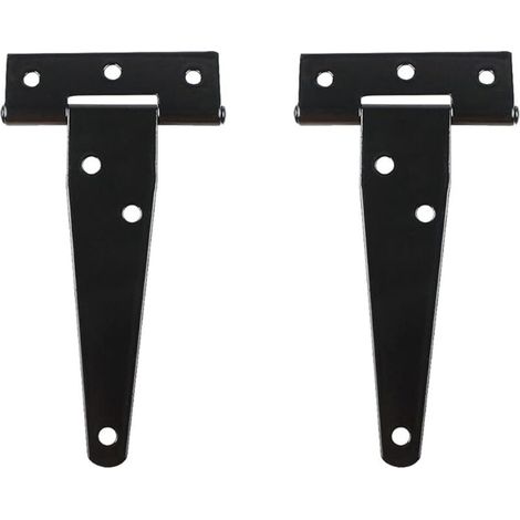 Sabir 2er-pack Robustes T-scharnier Für Schwarze Holz- Oder Metalltüren, Rostfreies Eisen (6 Zoll)