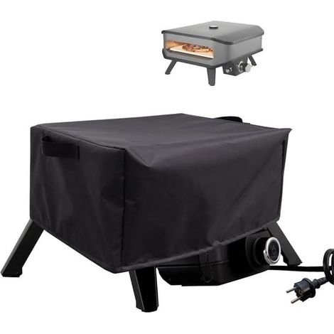 Schwarze (l(626228cm)) Pizzaofen-abdeckung, Kompatibel Mit Cozze 90347 17", Staubdicht, Pizzaofen-tragetasche Aus Oxf-stoff