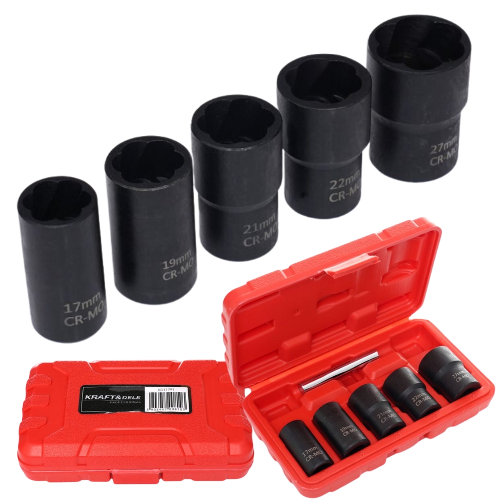 Satz Steckschlüssel Für Maschinenschrauben 1/2" 17-27 Mm Stempel 6-teilig Kraft&dele