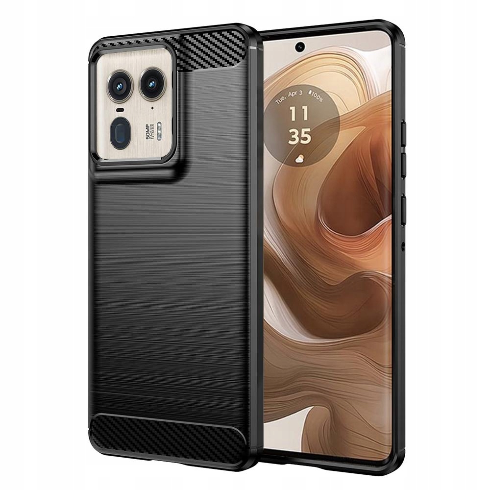 Schutzhülle Für Motorola Edge 50 Ultra, Silikon, Flexibel, Robuste Rückseite, Schwarz
