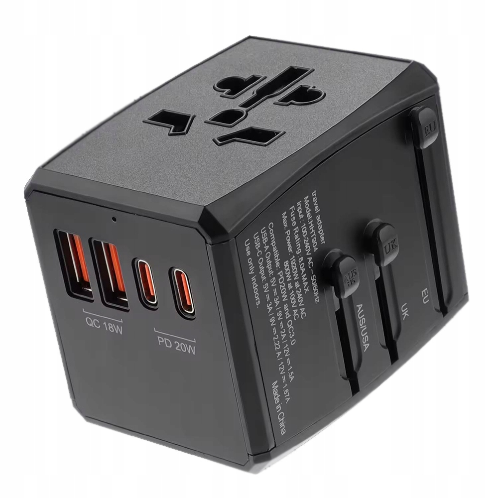 Reiseadapter (hht904) – Pd20w, 2xusb, 2xusb-c, Techsuit, Eu/uk/aus/us
