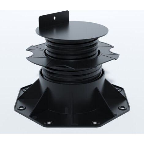 Verstellbares Ped Von 60 Bis 138 Mm Für Holz- Und Verbundterrasse – Farbe – Schwarz, Überdachte Fläche In M² – 0,09