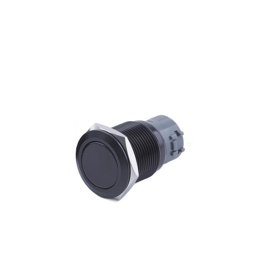 Monostabiler Drucktaster Ohne Led, Schwarz, Vandalensicher, 250 V, 5 A, 19 X 38 Mm