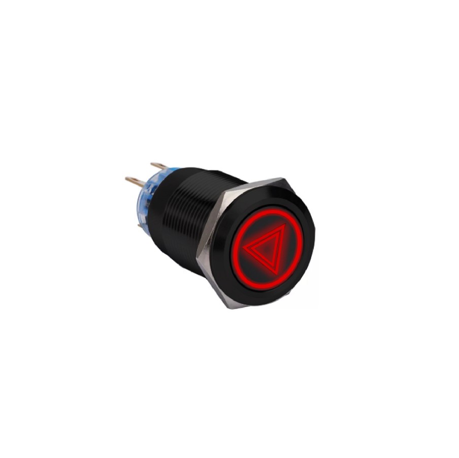 Warnblinker-bistabil-taster 19x38mm Schwarz