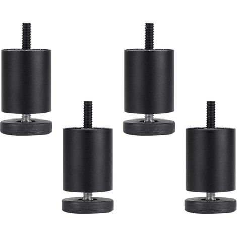 Verstellbare Aluminium-möbelbeine Mit Gewindeschaft, Tischbeine Aus Metall, Sofabeine, Mattschwarz, 4er-set (8 Cm)