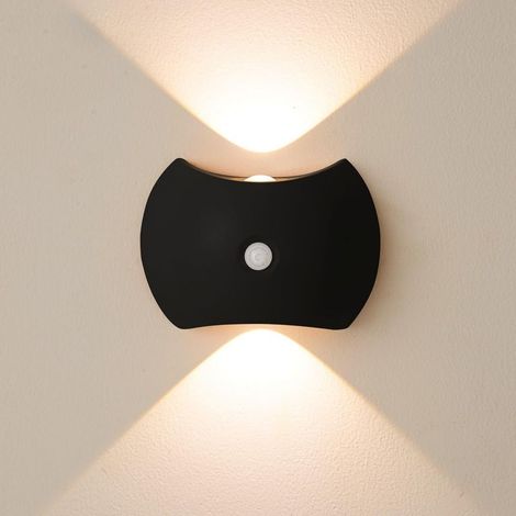 Wiederaufladbare Wandleuchte – Schwarz, Kabellose Wandleuchte Mit Bewegungssensor – Batteriebetriebene Leuchte Für Schlafzimmer, Flur Und Treppen
