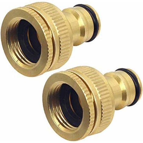 2er-pack Messing-gartenschlauch-wasserhahn-anschluss, 1/2 Und 3/4 Innengewinde, Wasserhahn-adapter 2 In 1
