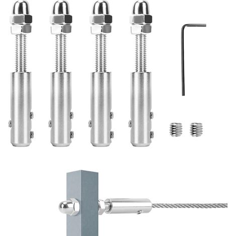Edelstahl-kabelspanner Für Edelstahlkabel Und L-schlüssel-metallkabelspanner Für Edelstahlkabel Zur Abspannbefestigung, 4 Mm