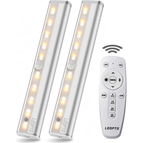 Led-küchenlampe, Küchen-unterschranklampe, Kabellose Ferngesteuerte Led-spot-klebe-led-leuchten Für Das Ganze Haus Mit Magnetstreifen/automatischem Timer An/aus, Silber, 2 Stück