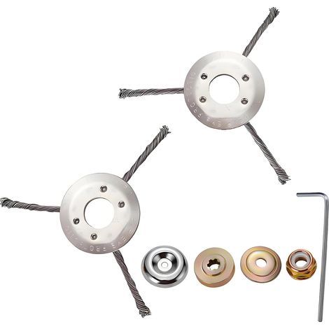 Set Mit 2 Stahldraht-freischneiderköpfen 230 Mm – Universal Mit 5-teiligem Adaptersatz – Thermo-trimmer