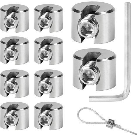 10 Stück Edelstahl-kabelbinder, 316 Edelstahl-kabelbinder Mit Sechskantschraubenschlüssel, Seilspannklammer Für Drahtseil, Wäscheleinenspanner, Kabelspanner, 5 Mm M10
