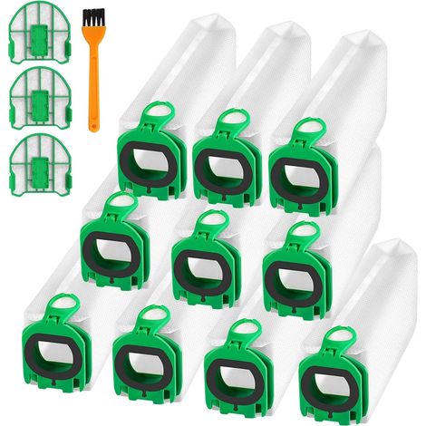 10er-pack Staubsaugerbeutel Für Vorwerk Kobold Vb100 Vb 100, Ersatzstaubbeutel Für Vorwerk Kobold Fp100 Fp 100 Staubsauger Mit 2 Motorfiltern + 1 Reinigungsbürste