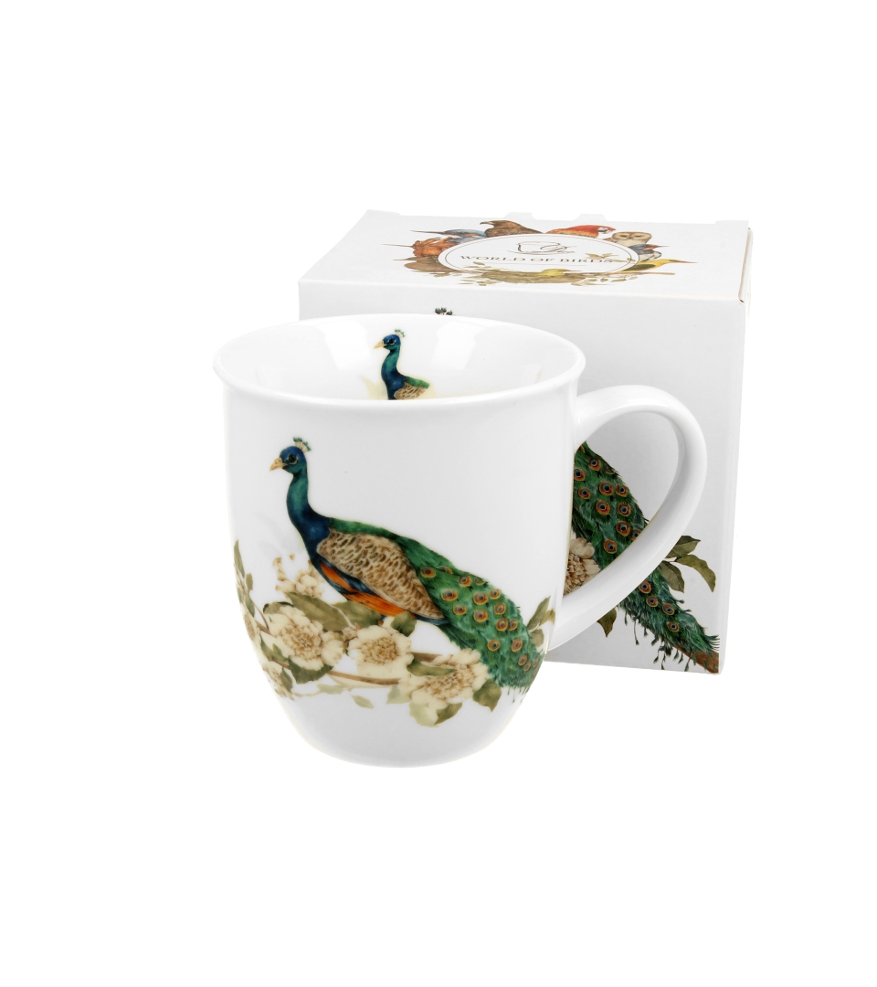 Porzellanbecher 400 Ml Pfau - Vogelwelt / Tiere