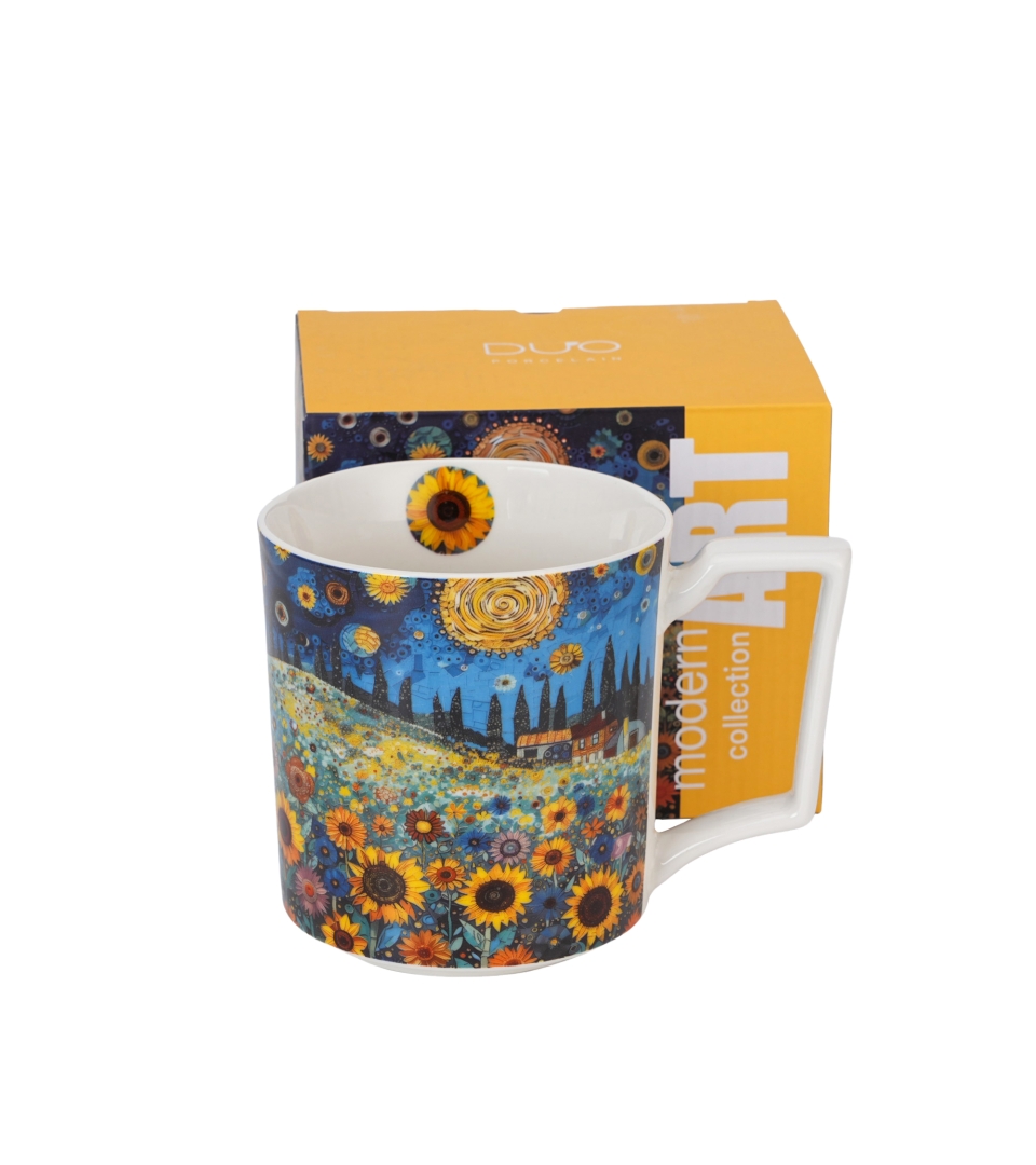 Porzellanbecher Xxl 750 Ml Sonnenblumenfeld - Modern