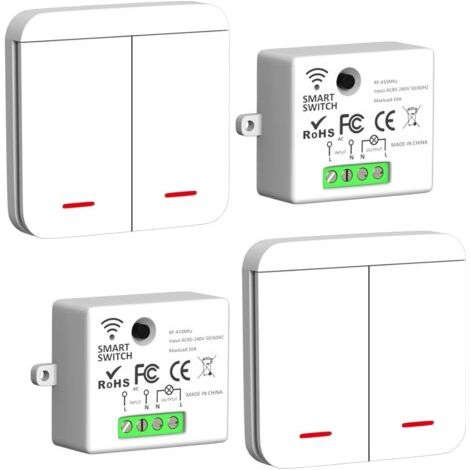 Kabelloser Schalter, Schalter-set, 433 Mhz Funksender, 2200 W/10 A Empfänger, Lichtschalter, Rf-schalter Und Empfänger, Wandschalter