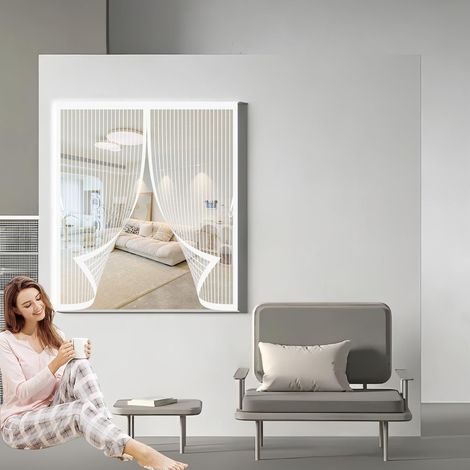 Magnetisches Moskitonetz Für Fenster, 146 X 110 Cm, Anti-mücken, Automatisches Schließen, Ohne Bohren, Feinmaschig, Magnetischer Vorhang Für Türen, Verschiedene Größen, Weiß