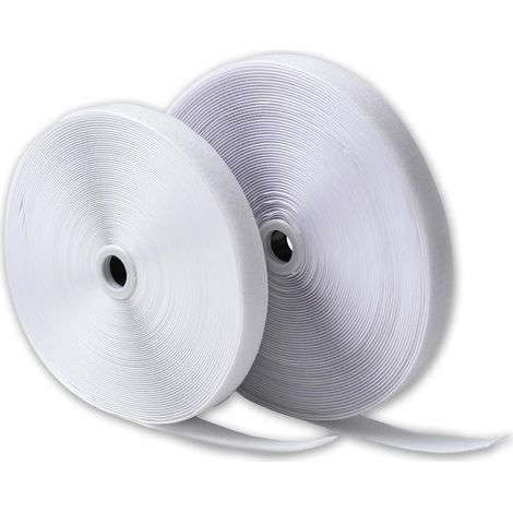 Nähband 20 Mm Weiß – [25 Meter Länge] – Klettband Zum Nähen, Extra Stark Für Möbel, Zuhause, Kleidung – Klettband