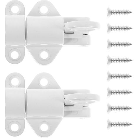Packung Mit 2 Selbstschließenden Riegeln Aus Aluminiumlegierung, Weiß, Federbelastete Schieberiegel Für Dachbodenluken, Tore, Fenster Und Schränke, Türriegel